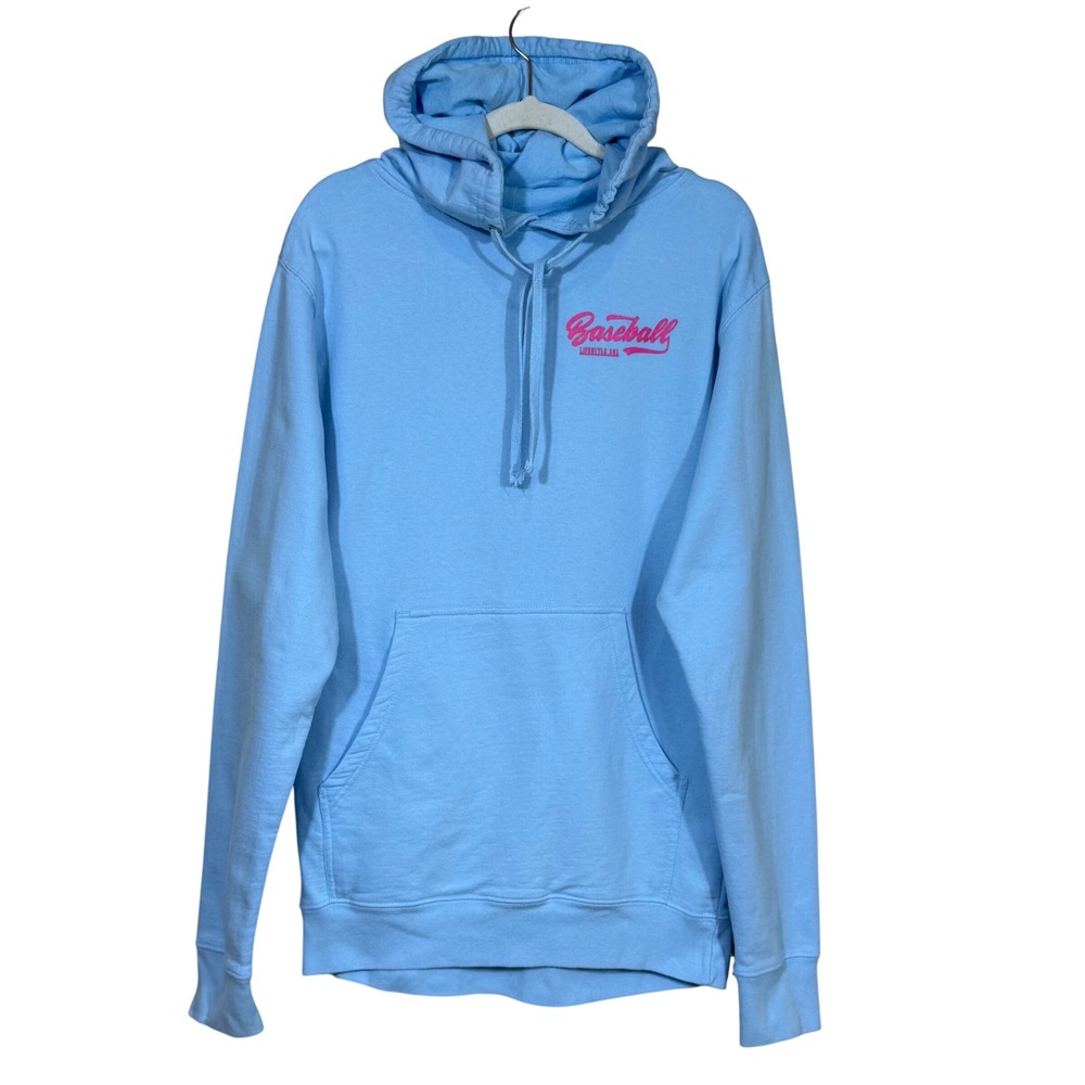 Baseball Lifestyle 101 Hoodie Mens Small Light Blue Athletic Dept Graphic